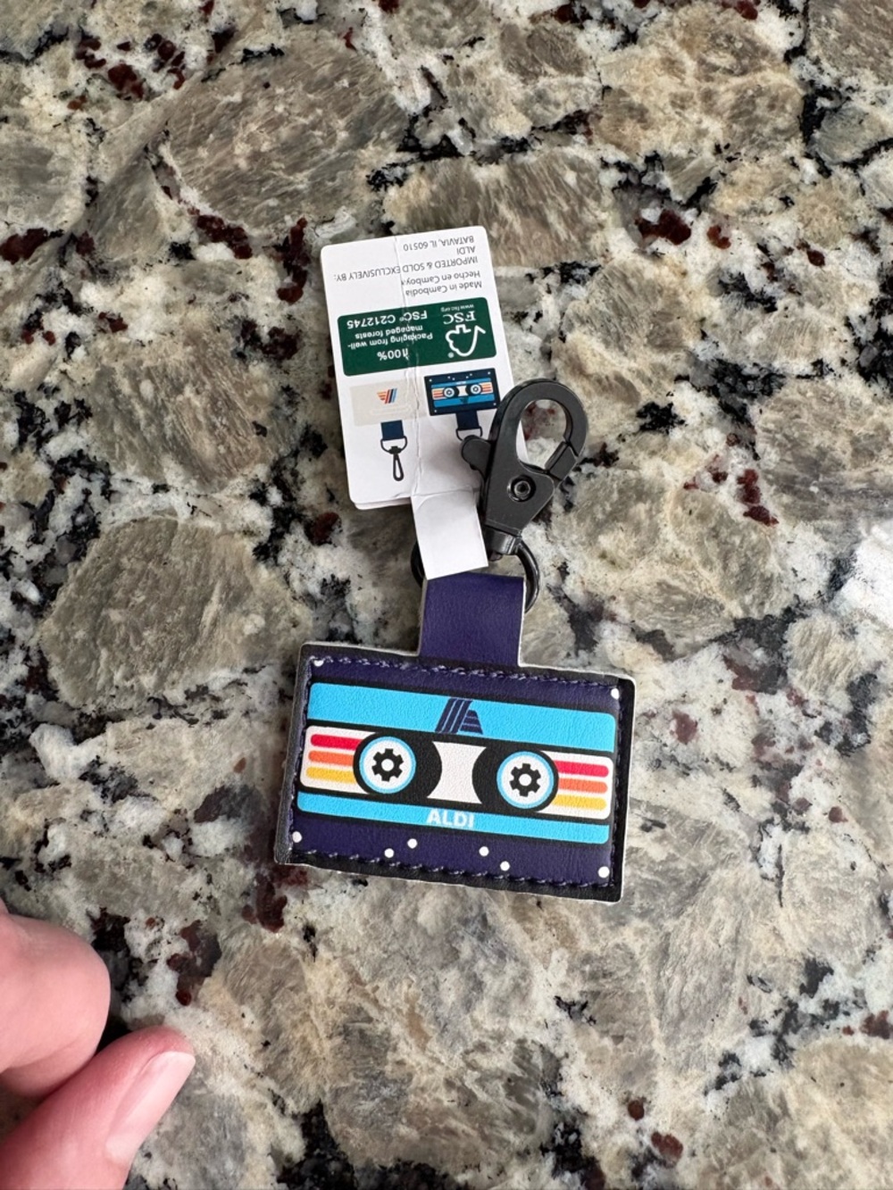 ALDI Retro Cassette Quarter Holder - Blue & Purple